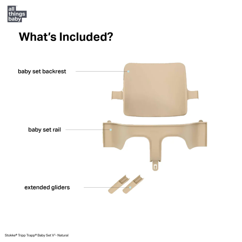 Stokke Tripp Trapp Baby Set² - Attachment for Tripp Trapp Chair (6–36 Months), Supports Baby’s Sitting Development, Easy to Install Without Tools Natural