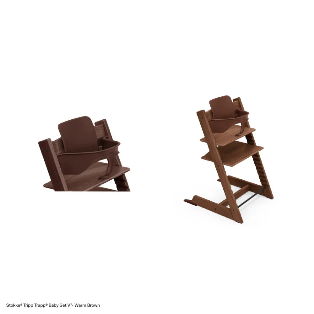 Stokke Tripp Trapp Baby Set² - Attachment for Tripp Trapp Chair (6–36 Months), Supports Baby’s Sitting Development, Easy to Install Without Tools - Warm Brown