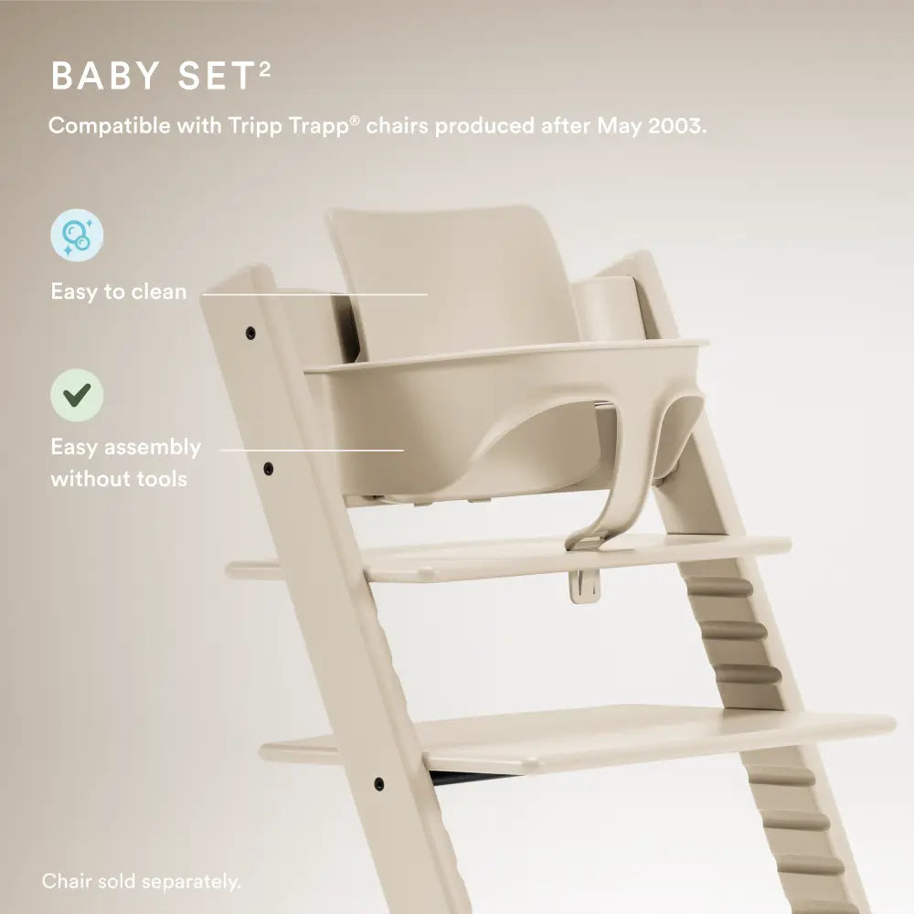 Stokke Tripp Trapp Baby Set² - Attachment for Tripp Trapp Chair (6–36 Months), Supports Baby’s Sitting Development, Easy to Install Without Tools - Vanila