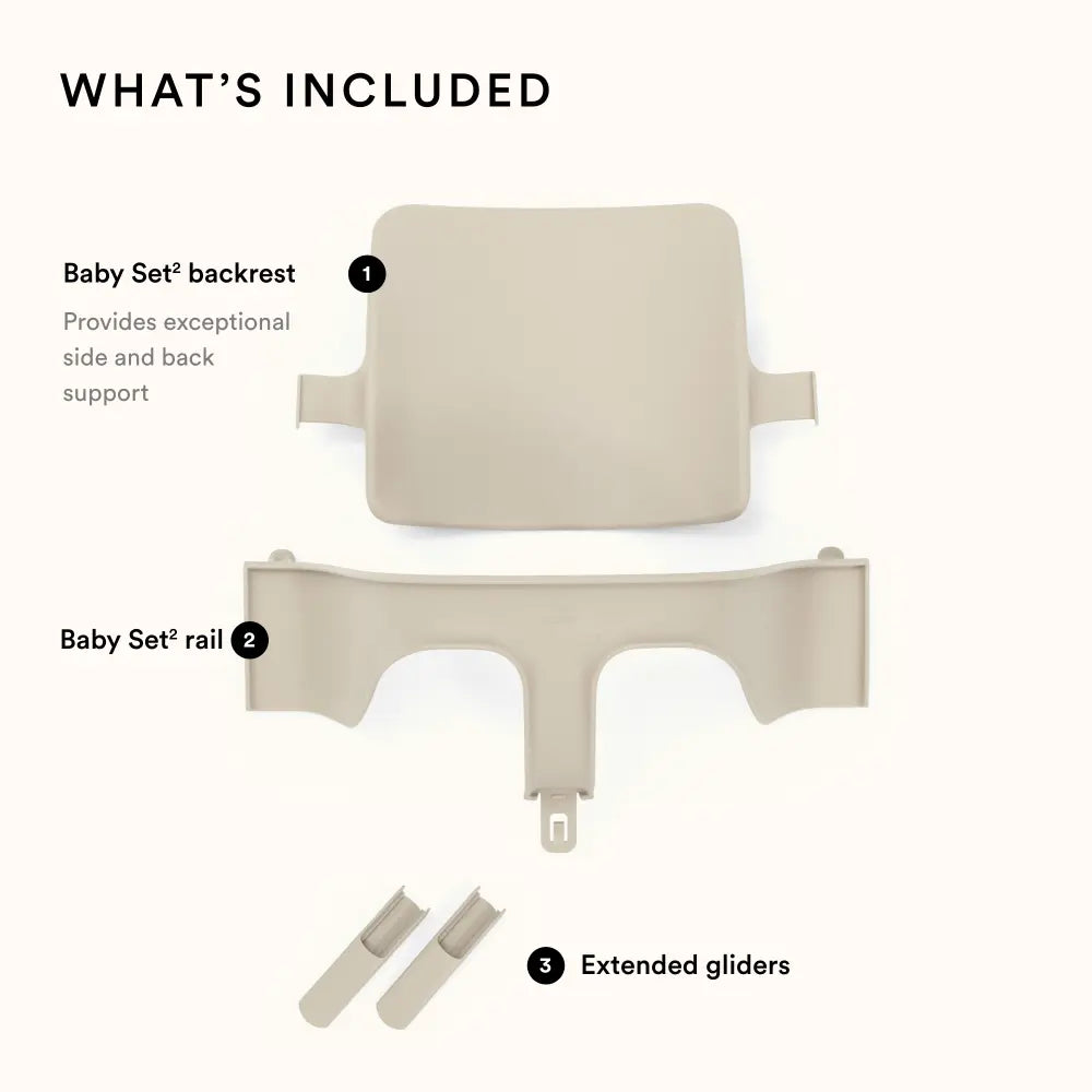 Stokke Tripp Trapp Baby Set² - Attachment for Tripp Trapp Chair (6–36 Months), Supports Baby’s Sitting Development, Easy to Install Without Tools - Vanila