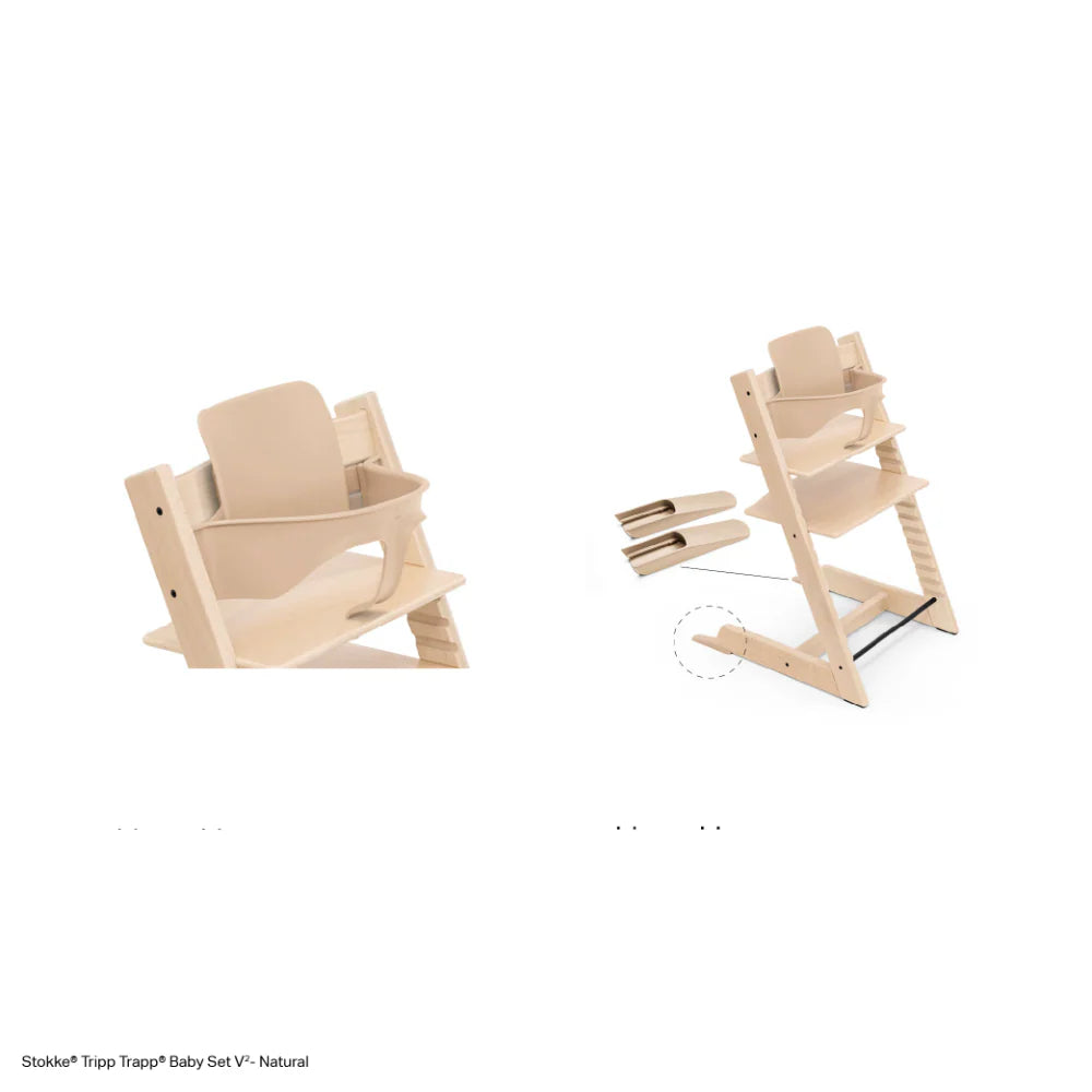 Stokke Tripp Trapp Baby Set² - Attachment for Tripp Trapp Chair (6–36 Months), Supports Baby’s Sitting Development, Easy to Install Without Tools Natural