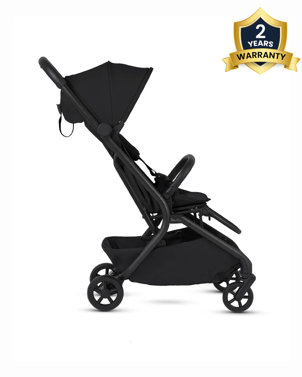 Silver Cross Nia-World's First & Only Cabin Approved Stroller in Both Stroller & Carry Cot Mode-One Hand Fold-Flat Reclining Seat-Travel System Compatible-2 Years Warranty-For 0 to 4Y (Upto 22 kg)-Onyx