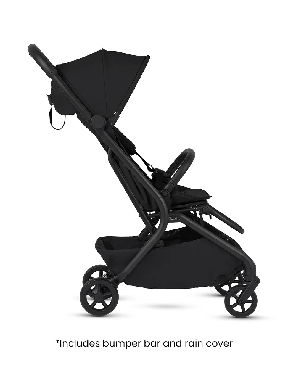 Silver Cross Nia-World's First & Only Cabin Approved Stroller in Both Stroller & Carry Cot Mode-One Hand Fold-Flat Reclining Seat-Travel System Compatible-2 Years Warranty-For 0 to 4Y (Upto 22 kg)-Onyx