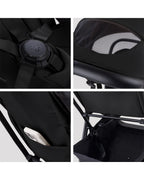 Silver Cross Nia-World's First & Only Cabin Approved Stroller in Both Stroller & Carry Cot Mode-One Hand Fold-Flat Reclining Seat-Travel System Compatible-2 Years Warranty-For 0 to 4Y (Upto 22 kg)-Onyx