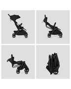 Silver Cross Nia-World's First & Only Cabin Approved Stroller in Both Stroller & Carry Cot Mode-One Hand Fold-Flat Reclining Seat-Travel System Compatible-2 Years Warranty-For 0 to 4Y (Upto 22 kg)-Onyx