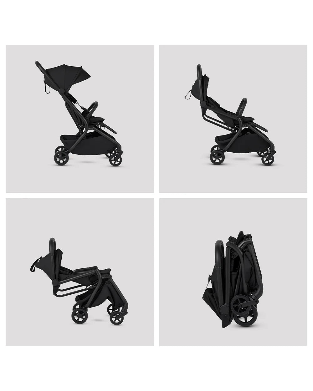 Silver Cross Nia-World's First & Only Cabin Approved Stroller in Both Stroller & Carry Cot Mode-One Hand Fold-Flat Reclining Seat-Travel System Compatible-2 Years Warranty-For 0 to 4Y (Upto 22 kg)-Onyx