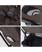 Silver Cross Nia-World's First & Only Cabin Approved Stroller in Both Stroller & Carry Cot Mode-One Hand Fold-Flat Reclining Seat-Travel System Compatible-2 Years Warranty-For 0 to 4Y (Upto 22 kg)-Chocolate