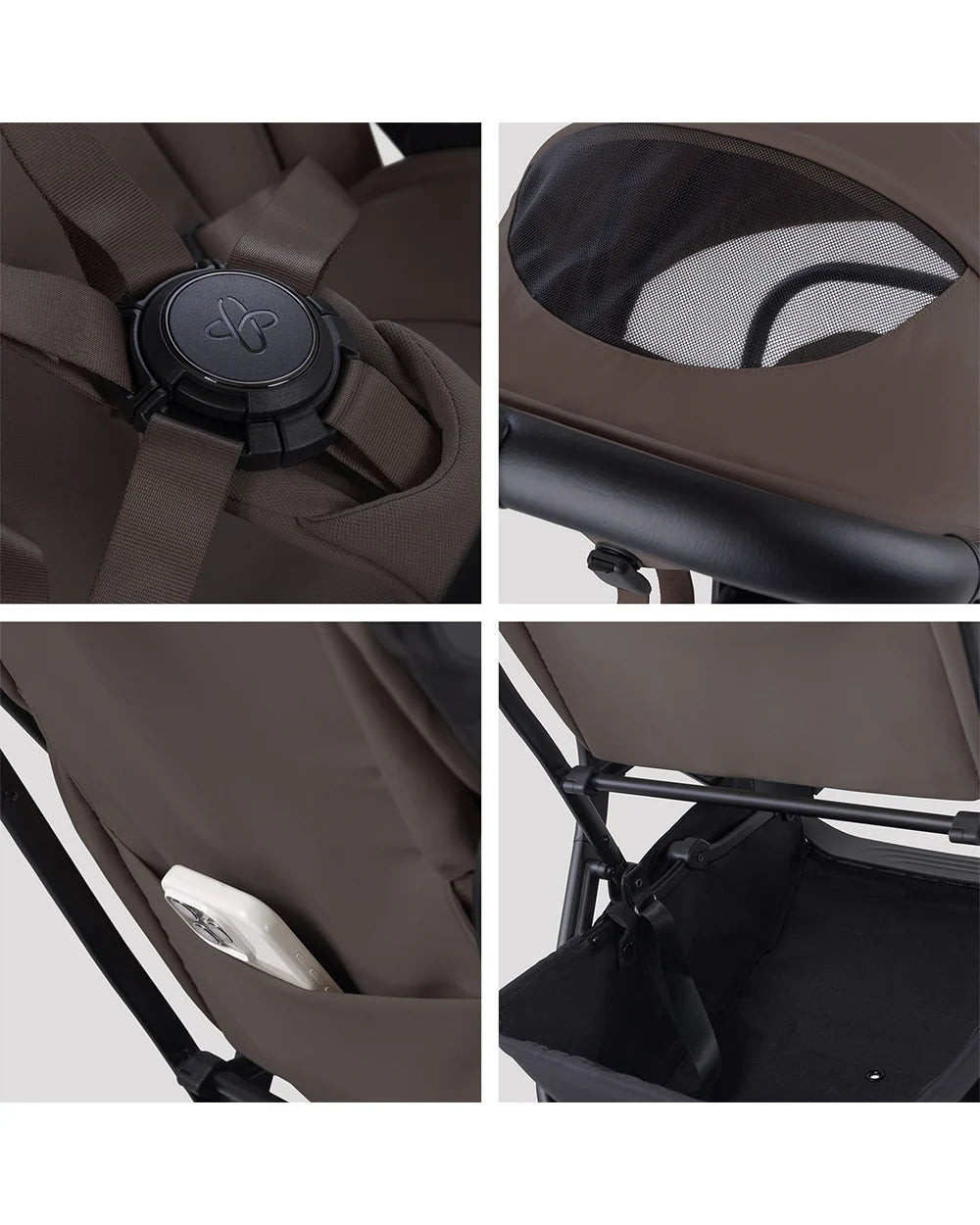 Silver Cross Nia-World's First & Only Cabin Approved Stroller in Both Stroller & Carry Cot Mode-One Hand Fold-Flat Reclining Seat-Travel System Compatible-2 Years Warranty-For 0 to 4Y (Upto 22 kg)-Chocolate