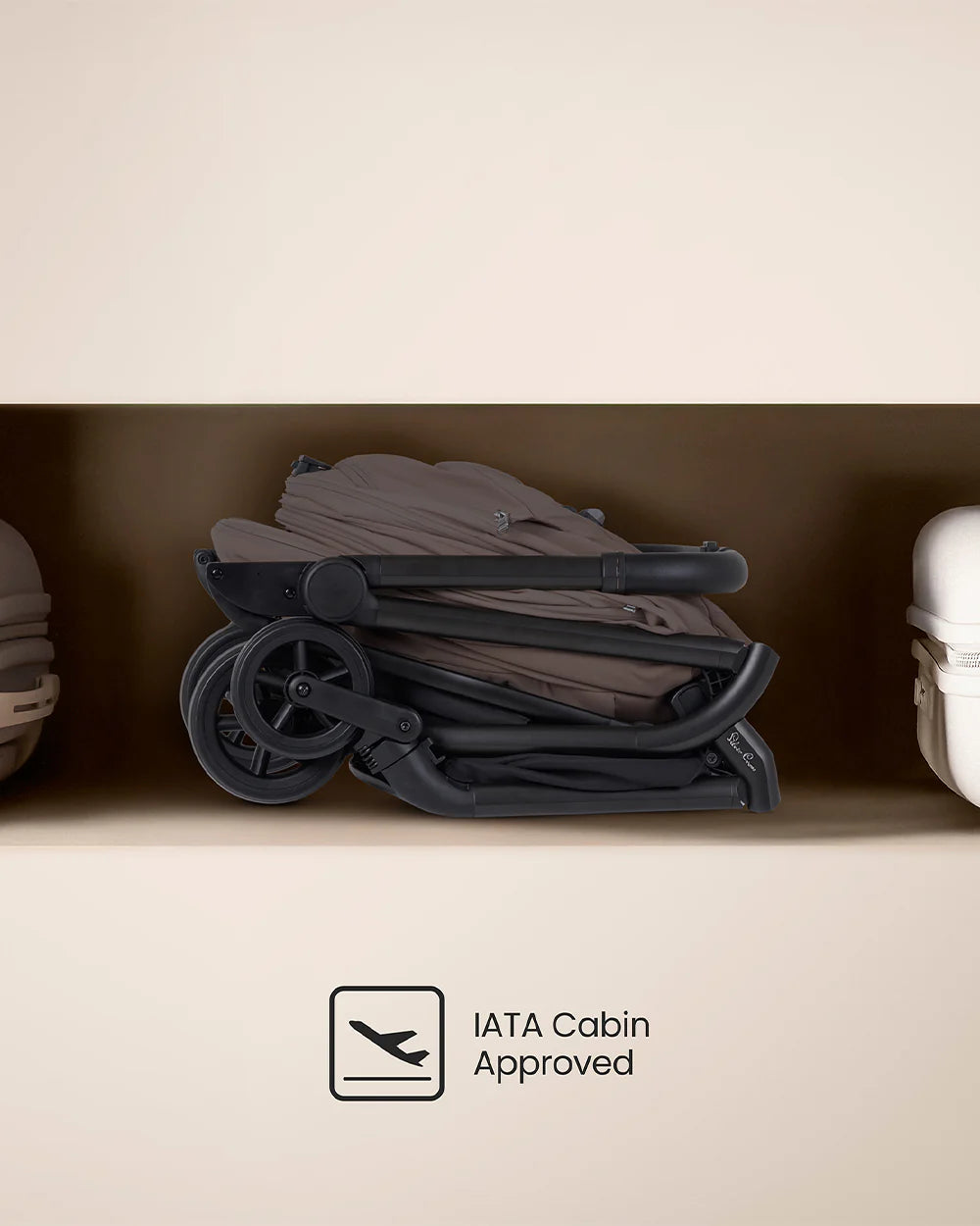 Silver Cross Nia-World's First & Only Cabin Approved Stroller in Both Stroller & Carry Cot Mode-One Hand Fold-Flat Reclining Seat-Travel System Compatible-2 Years Warranty-For 0 to 4Y (Upto 22 kg)-Chocolate