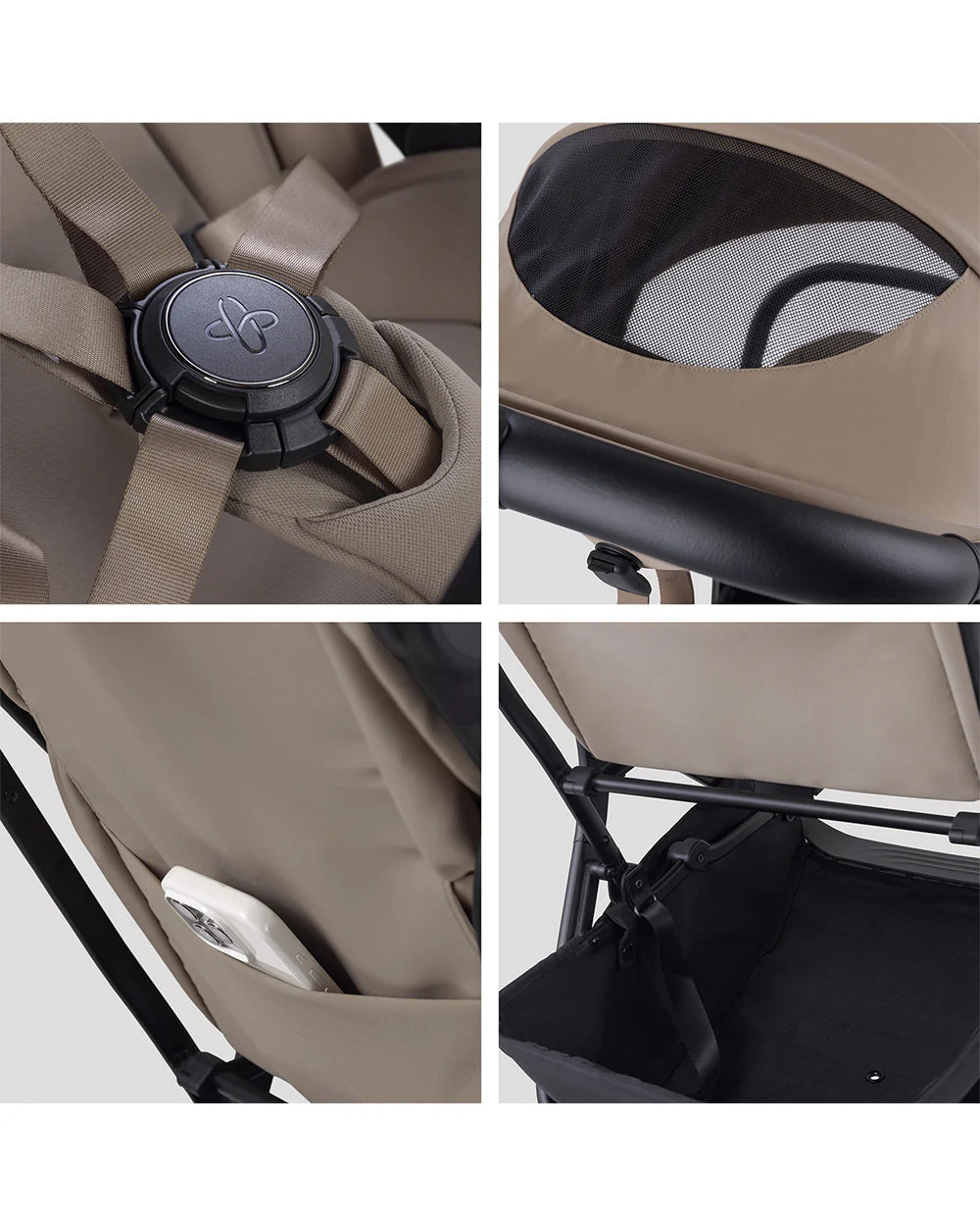 Silver Cross Nia-World's First & Only Cabin Approved Stroller in Both Stroller & Carry Cot Mode-One Hand Fold-Flat Reclining Seat-Travel System Compatible-2 Years Warranty-For 0 to 4Y (Upto 22 kg)-Champagne