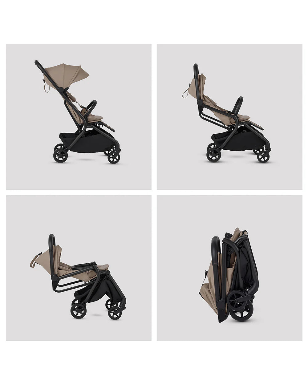 Silver Cross Nia-World's First & Only Cabin Approved Stroller in Both Stroller & Carry Cot Mode-One Hand Fold-Flat Reclining Seat-Travel System Compatible-2 Years Warranty-For 0 to 4Y (Upto 22 kg)-Champagne