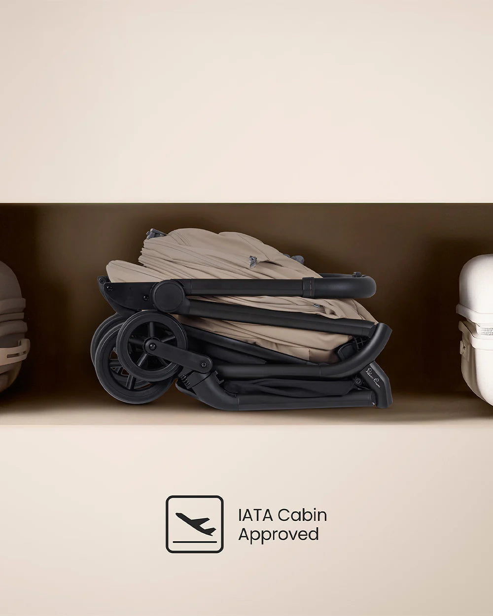 Silver Cross Nia-World's First & Only Cabin Approved Stroller in Both Stroller & Carry Cot Mode-One Hand Fold-Flat Reclining Seat-Travel System Compatible-2 Years Warranty-For 0 to 4Y (Upto 22 kg)-Champagne