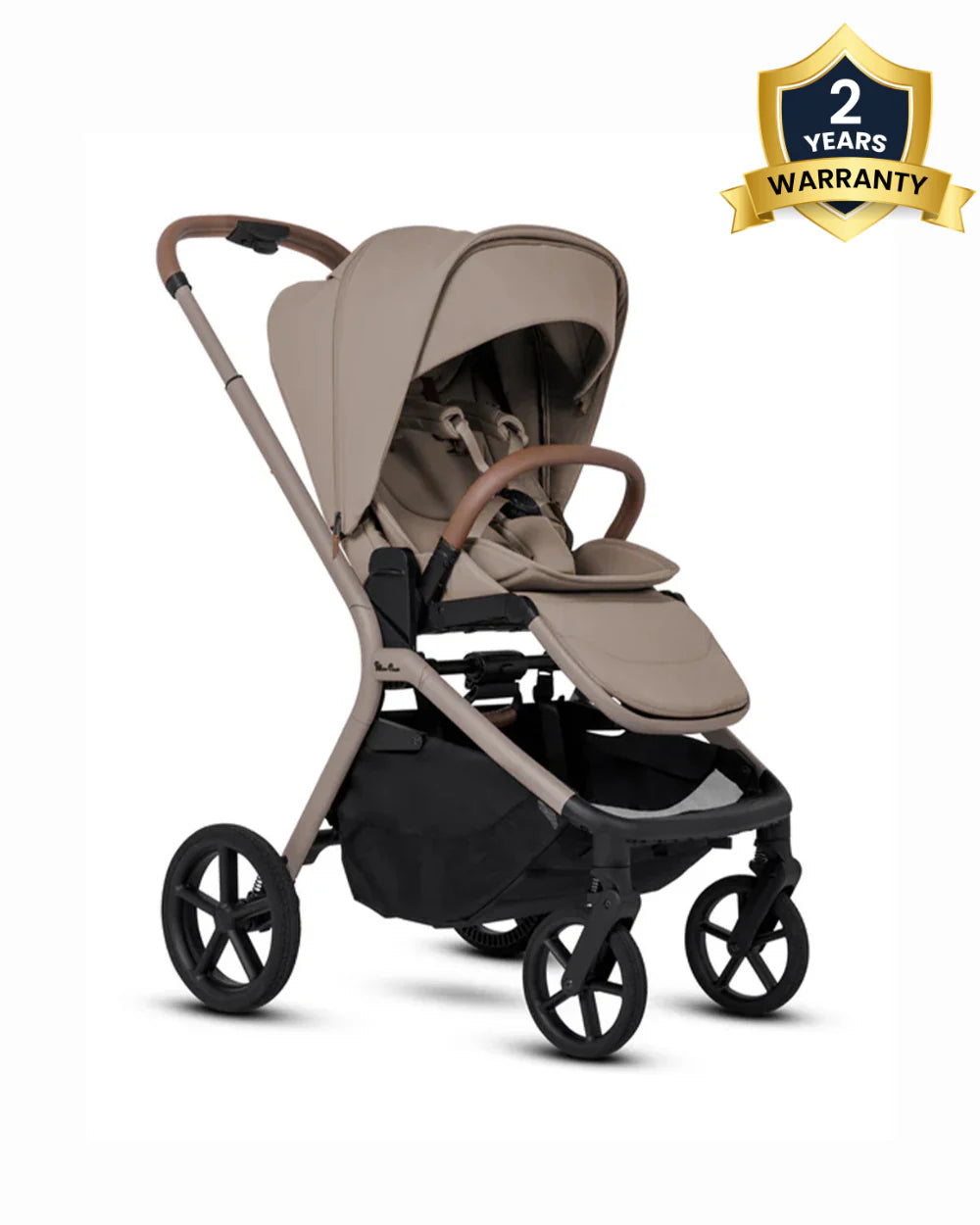 Silver Cross Breez Stroller-Height Adjustable, Reversible & Flat Reclining Seat-Adjustable Parent Handle Bar-One Hand Fold Even With Carry Cot Attached-2 Years Warranty-For 0 to 4Y (Upto 22 kg)-Champagne