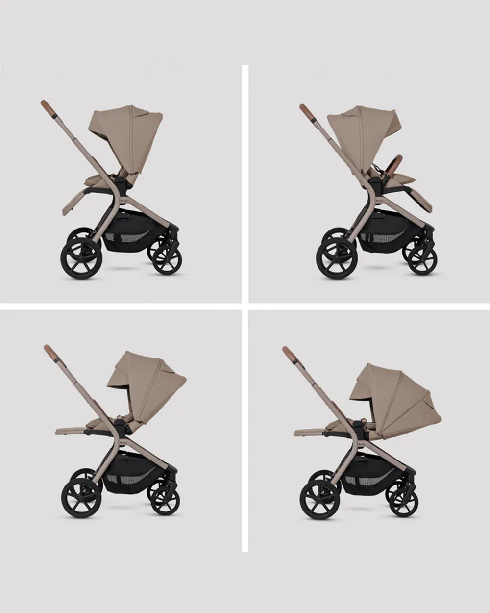 Silver Cross Breez Stroller-Height Adjustable, Reversible & Flat Reclining Seat-Adjustable Parent Handle Bar-One Hand Fold Even With Carry Cot Attached-2 Years Warranty-For 0 to 4Y (Upto 22 kg)-Champagne