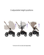 Silver Cross Breez Stroller-Height Adjustable, Reversible & Flat Reclining Seat-Adjustable Parent Handle Bar-One Hand Fold Even With Carry Cot Attached-2 Years Warranty-For 0 to 4Y (Upto 22 kg)-Champagne