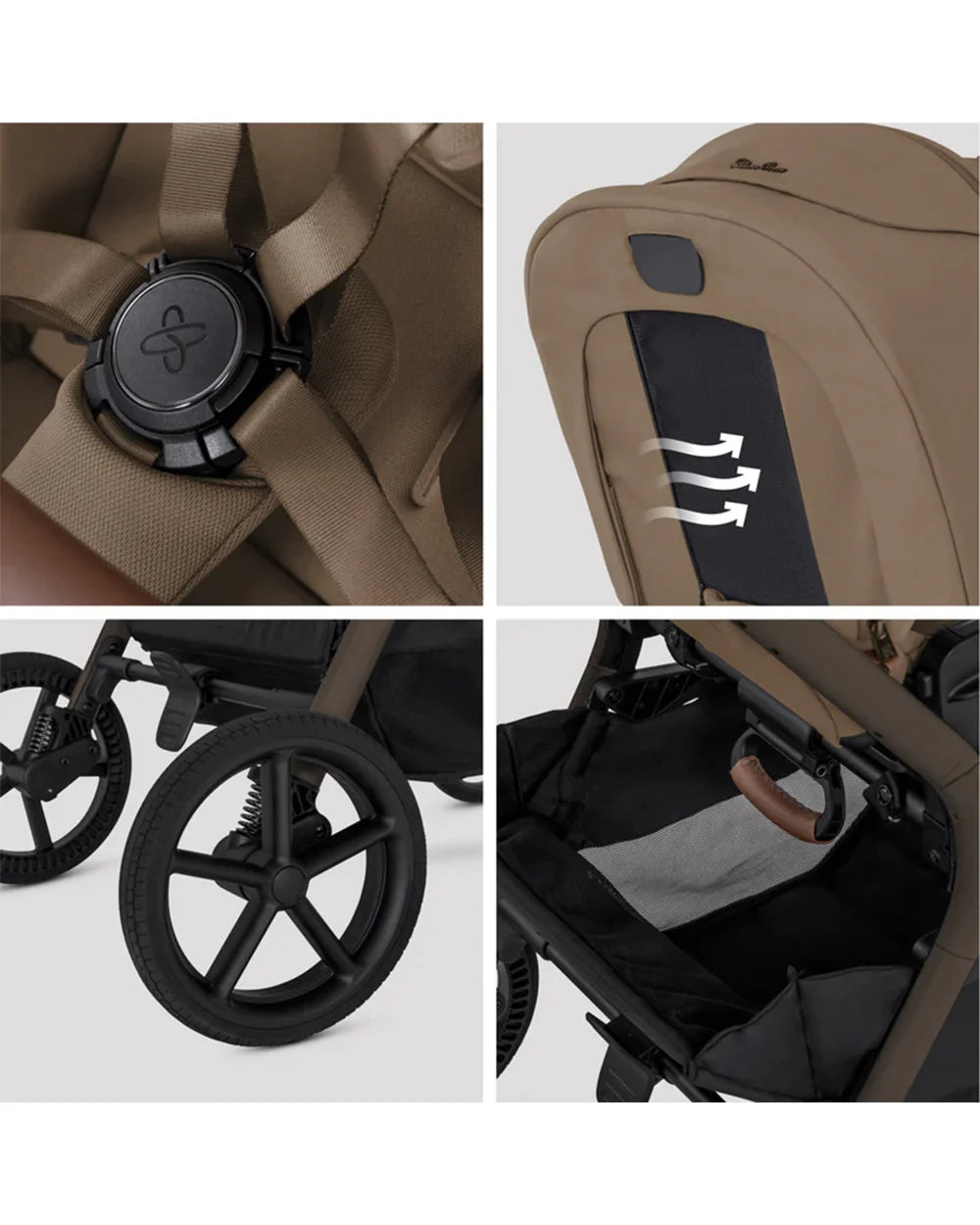 Silver Cross Breez Stroller-Height Adjustable, Reversible & Flat Reclining Seat-Adjustable Parent Handle Bar-One Hand Fold Even With Carry Cot Attached-2 Years Warranty-For 0 to 4Y (Upto 22 kg)-Maple