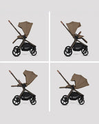 Silver Cross Breez Stroller-Height Adjustable, Reversible & Flat Reclining Seat-Adjustable Parent Handle Bar-One Hand Fold Even With Carry Cot Attached-2 Years Warranty-For 0 to 4Y (Upto 22 kg)-Maple
