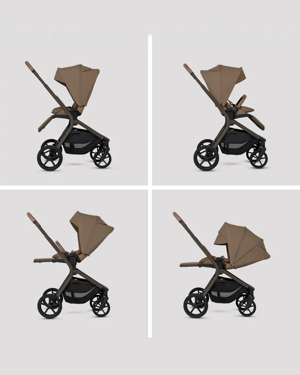 Silver Cross Breez Stroller-Height Adjustable, Reversible & Flat Reclining Seat-Adjustable Parent Handle Bar-One Hand Fold Even With Carry Cot Attached-2 Years Warranty-For 0 to 4Y (Upto 22 kg)-Maple