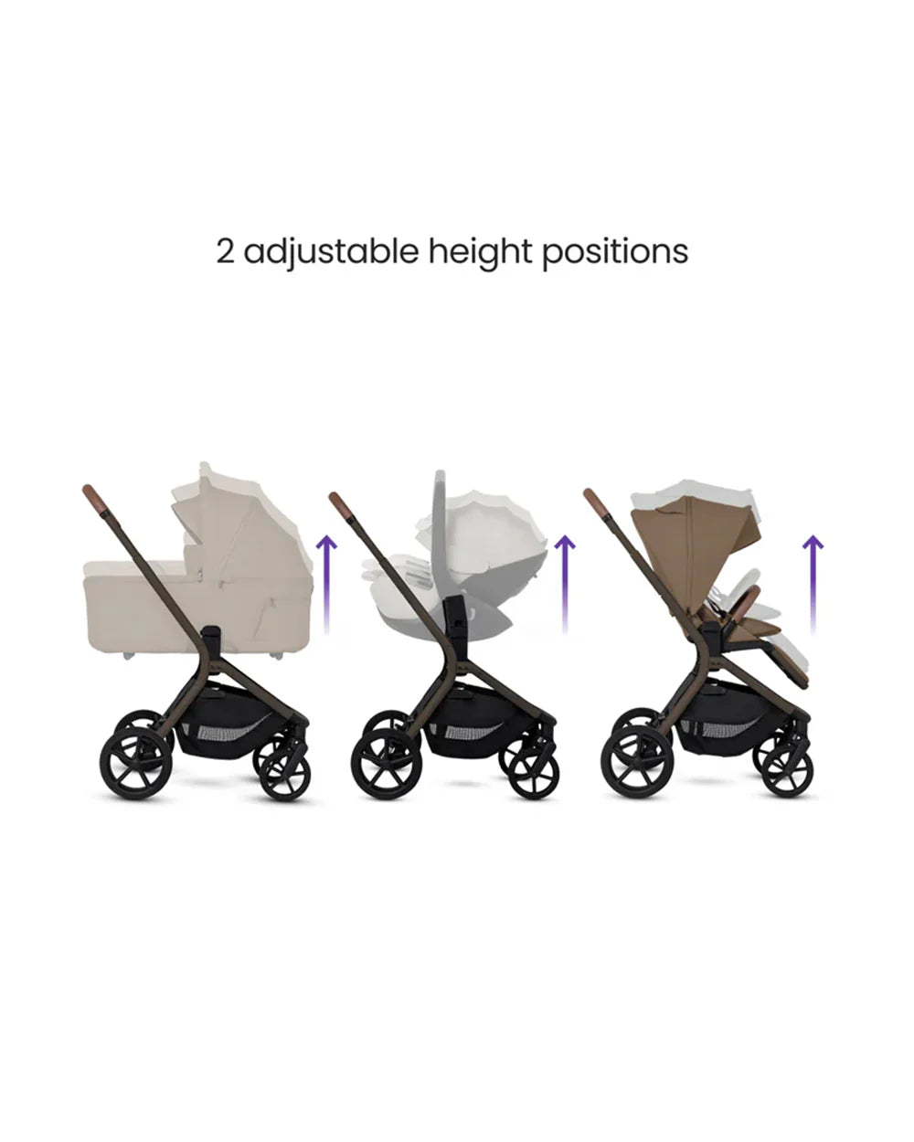 Silver Cross Breez Stroller-Height Adjustable, Reversible & Flat Reclining Seat-Adjustable Parent Handle Bar-One Hand Fold Even With Carry Cot Attached-2 Years Warranty-For 0 to 4Y (Upto 22 kg)-Maple
