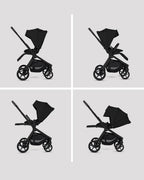 Silver Cross Breez Stroller-Height Adjustable, Reversible & Flat Reclining Seat-Adjustable Parent Handle Bar-One Hand Fold Even With Carry Cot Attached-2 Years Warranty-For 0 to 4Y (Upto 22 kg)-Onyx