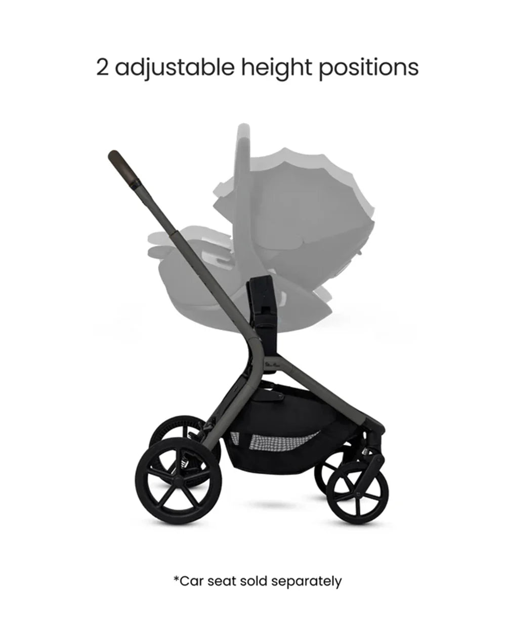 Silver Cross Breez Stroller-Height Adjustable, Reversible & Flat Reclining Seat-Adjustable Parent Handle Bar-One Hand Fold Even With Carry Cot Attached-2 Years Warranty-For 0 to 4Y (Upto 22 kg)-Pewter
