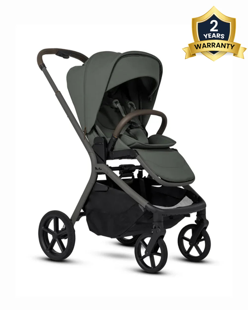 Silver Cross Breez Stroller-Height Adjustable, Reversible & Flat Reclining Seat-Adjustable Parent Handle Bar-One Hand Fold Even With Carry Cot Attached-2 Years Warranty-For 0 to 4Y (Upto 22 kg)-Pewter