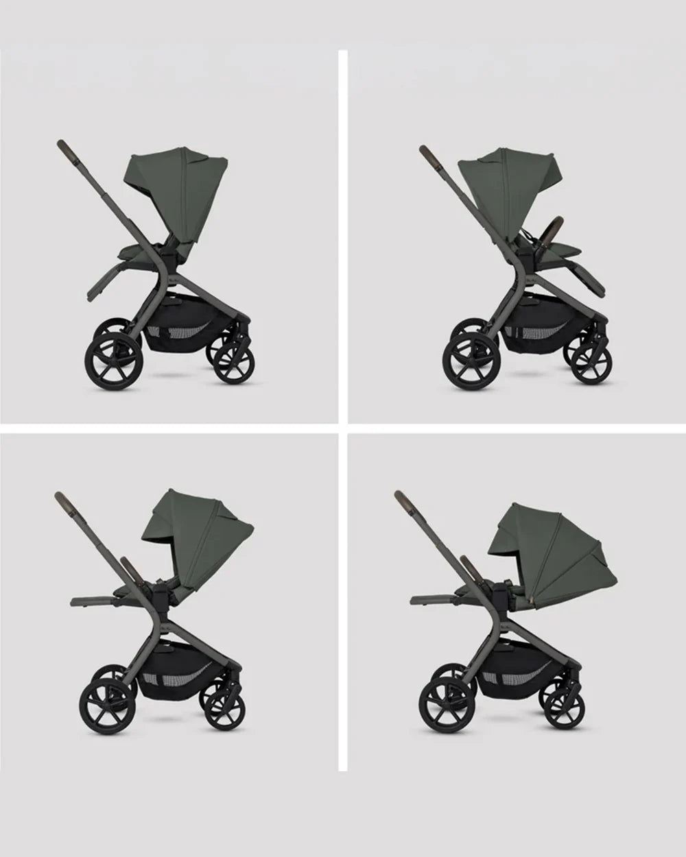Silver Cross Breez Stroller-Height Adjustable, Reversible & Flat Reclining Seat-Adjustable Parent Handle Bar-One Hand Fold Even With Carry Cot Attached-2 Years Warranty-For 0 to 4Y (Upto 22 kg)-Pewter