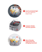 Skip Hop Light Up Diaper Caddy-With Side Pockets-Oat