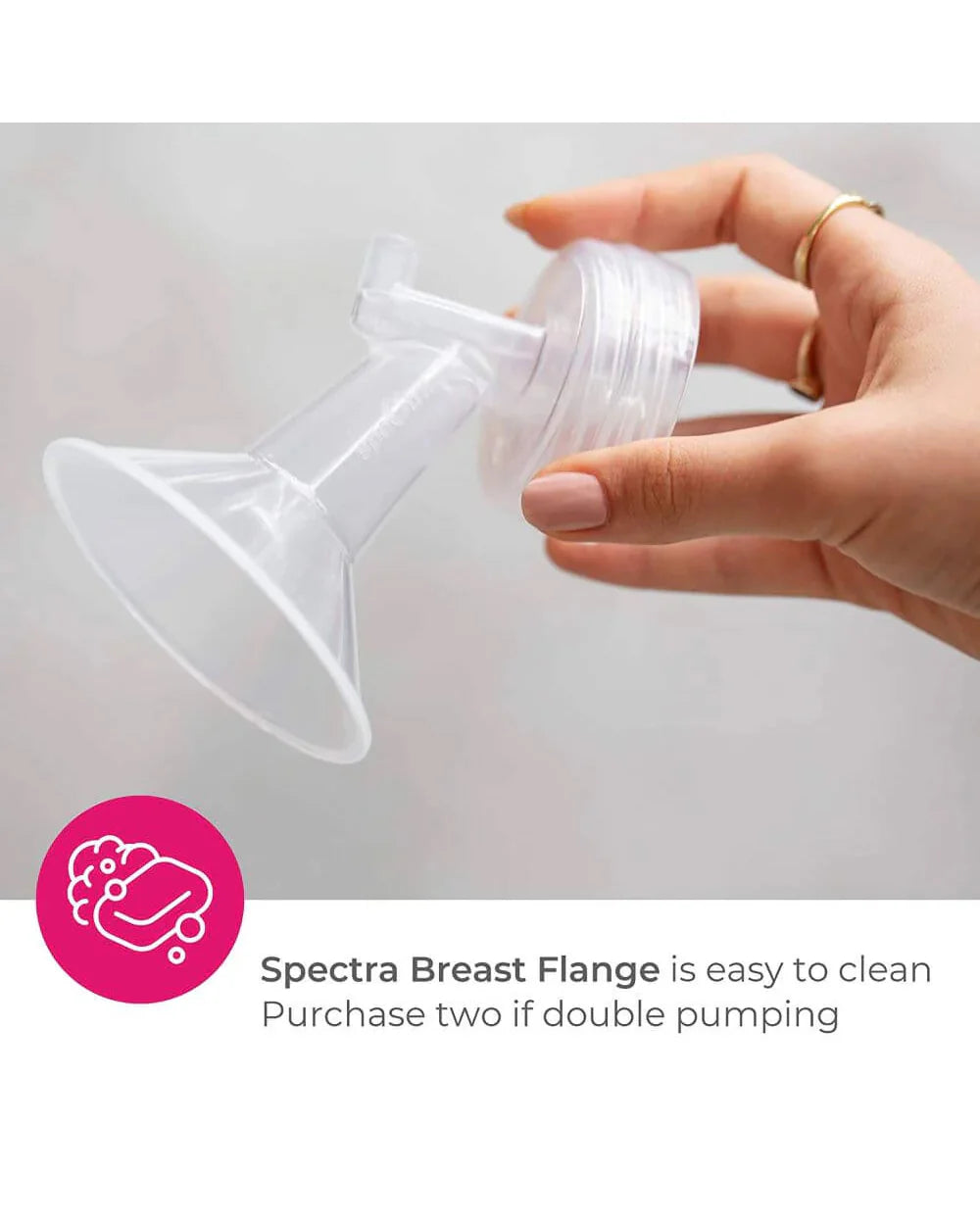 Spectra Single Breast Flange with Duckbill Valve-Ensures Proper Suction for Pumping-Compatible with Spectra S1, S2, Synergy Gold Breast Pumps & Spectra Wide Neck Bottles-16mm