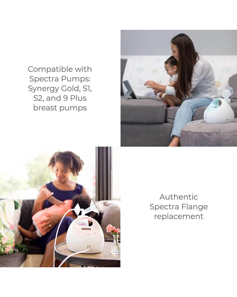 Spectra Single Breast Flange with Duckbill Valve-Ensures Proper Suction for Pumping-Compatible with Spectra S1, S2, Synergy Gold Breast Pumps & Spectra Wide Neck Bottles-16mm