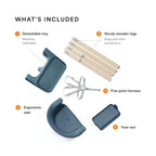 Stokke Clikk High Chair - Lightweight, Travel-Friendly Highchair for Baby with Tray & 5-Point Harness, Tool-Free Assembly in 1 Minute, Adjustable Footrest, Dishwasher-Safe BPA-Free Tray, Suitable for Babies & Toddlers 6-36 Months (Up to 15 kg) Fjord Blue