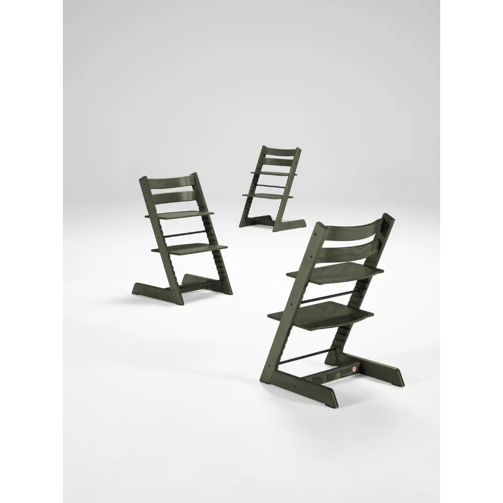 Stokke Tripp Trapp Highchair for Life - Adjustable Wooden Highchair for Baby, Toddlers & Adults,Ergonomic Seat with Posture Support,Timeless Scandinavian Design,Durable Solid Wood,Perfect for Mealtime & Family Dinner,Max Weight Limit Upto 136kg Green