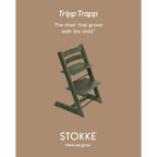 Stokke Tripp Trapp Highchair for Life - Adjustable Wooden Highchair for Baby, Toddlers & Adults,Ergonomic Seat with Posture Support,Timeless Scandinavian Design,Durable Solid Wood,Perfect for Mealtime & Family Dinner,Max Weight Limit Upto 136kg Green