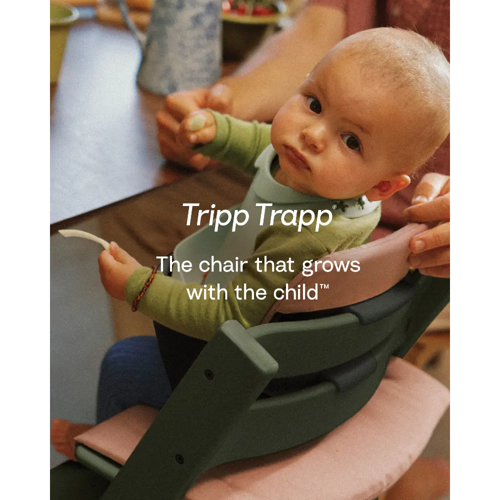 Stokke Tripp Trapp Highchair for Life - Adjustable Wooden Highchair for Baby, Toddlers & Adults,Ergonomic Seat with Posture Support,Timeless Scandinavian Design,Durable Solid Wood,Perfect for Mealtime & Family Dinner,Max Weight Limit Upto 136kg Green