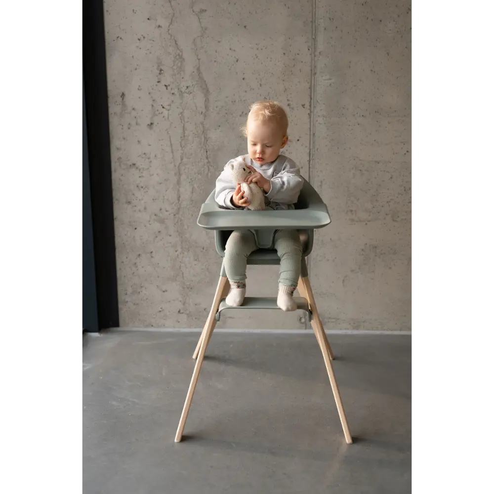 Stokke Clikk High Chair - Lightweight, Travel-Friendly Highchair for Baby with Tray & 5-Point Harness, Tool-Free Assembly in 1 Minute, Adjustable Footrest, Dishwasher-Safe BPA-Free Tray, Suitable for Babies & Toddlers 6-36 Months (Up to 15 kg) Glacier