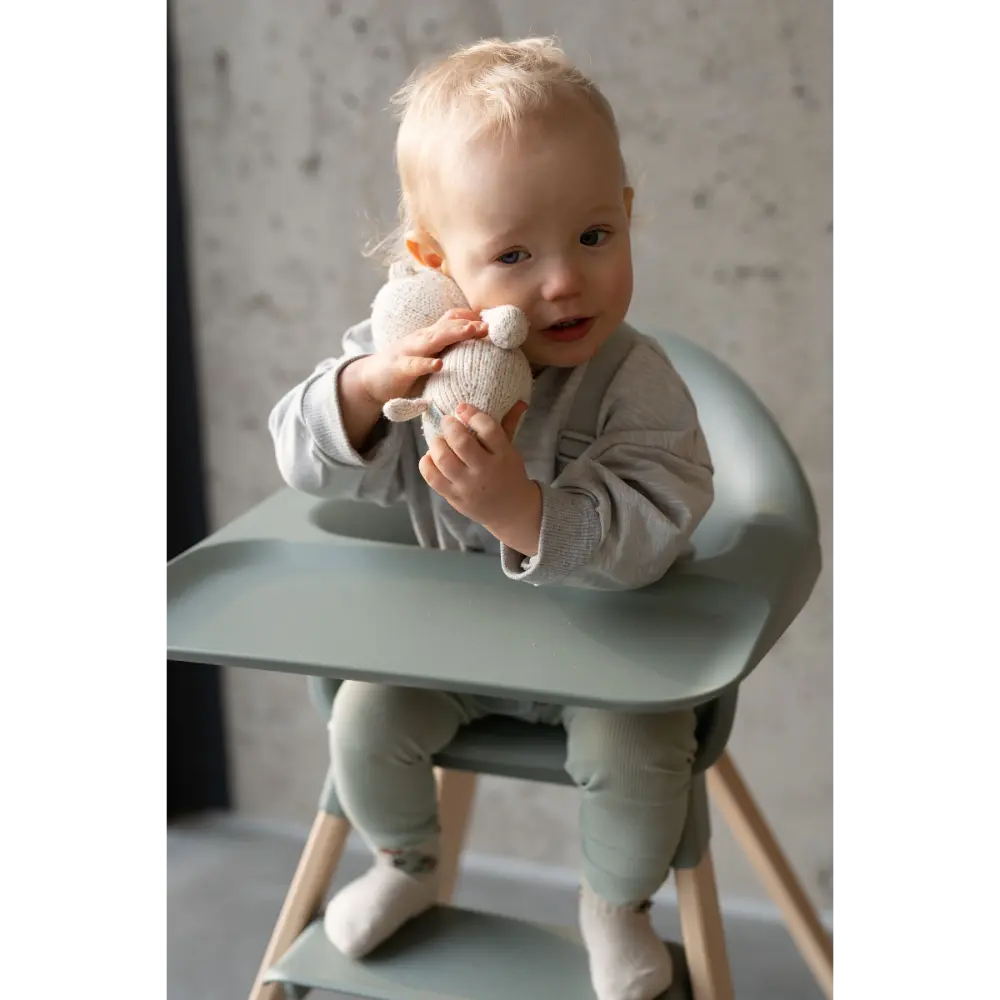 Stokke Clikk High Chair - Lightweight, Travel-Friendly Highchair for Baby with Tray & 5-Point Harness, Tool-Free Assembly in 1 Minute, Adjustable Footrest, Dishwasher-Safe BPA-Free Tray, Suitable for Babies & Toddlers 6-36 Months (Up to 15 kg) Glacier