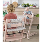 Stokke Tripp Trapp Highchair for Life - Adjustable Wooden Highchair for Baby, Toddlers & Adults,Ergonomic Seat with Posture Support,Timeless Scandinavian Design,Durable Solid Wood,Perfect for Mealtime & Family Dinner,Max Weight Limit Upto 136kg Pink