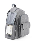 Skip Hop Luna Diaper Bag-Backpack-With Changing Pad-Wipes Pocket & Stroller Straps-Heather Grey
