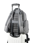 Skip Hop Luna Diaper Bag-Backpack-With Changing Pad-Wipes Pocket & Stroller Straps-Heather Grey