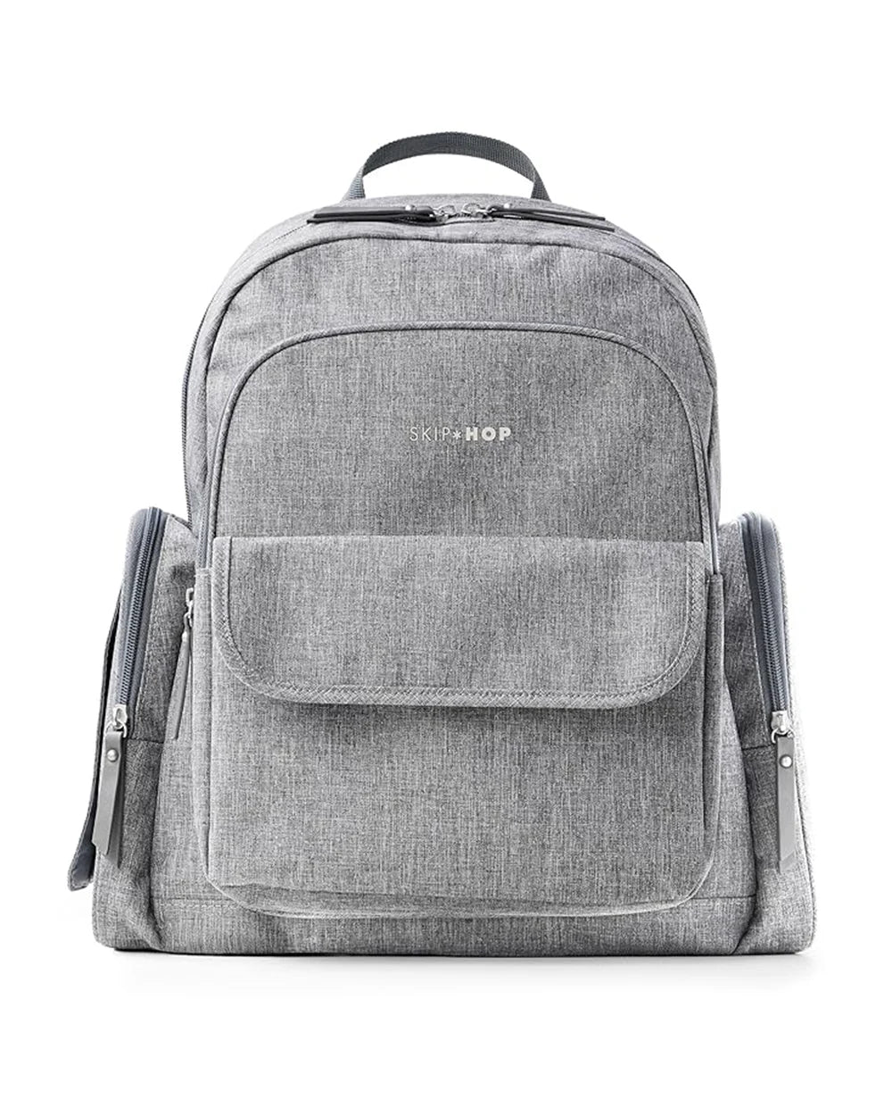 Skip Hop Luna Diaper Bag-Backpack-With Changing Pad-Wipes Pocket & Stroller Straps-Heather Grey