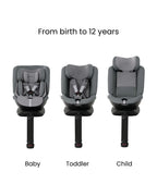 Silver Cross Motion 2 All Size 360 Baby Car Seat-Convertible Car Seat-Hydro Protect Removable & Leafproof Liner-EasyFit Sprung Safety Harness-3 Position Recline-0 M+ (Upto 12Y)-Glacier