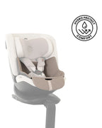 Silver Cross Motion 2 All Size 360 Baby Car Seat-Convertible Car Seat-Hydro Protect Removable & Leafproof Liner-EasyFit Sprung Safety Harness-3 Position Recline-0 M+ (Upto 12Y)-Almond
