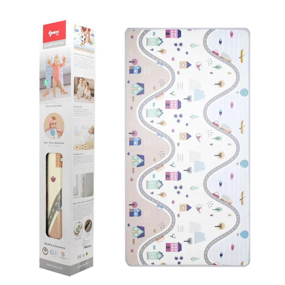 Sunta My First Playmat-City & Village-Shock Absorbing EVA Foam & Anti Slip Waterproof Surface-10M+
