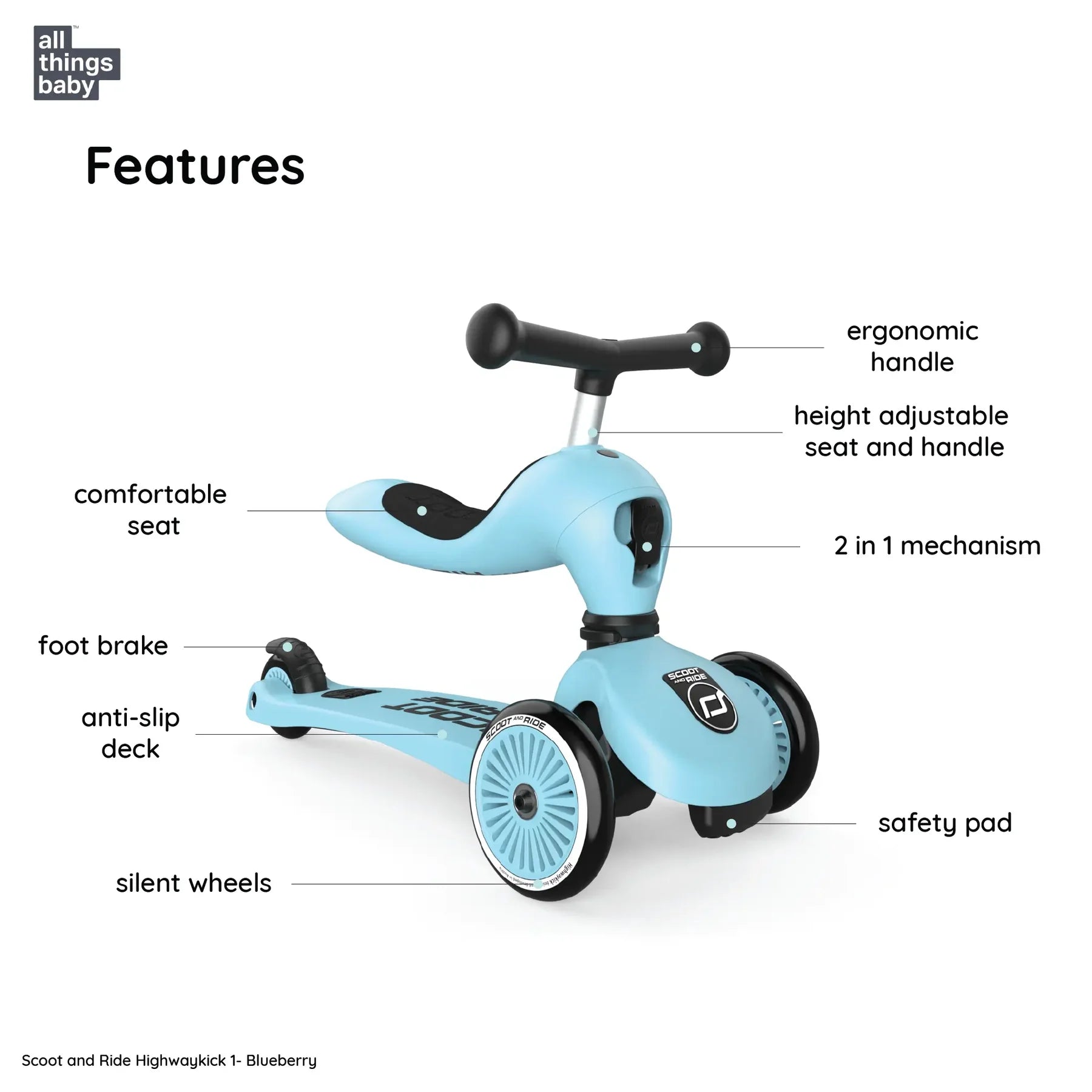 Scoot and Ride Highwaykick 1 -Blueberry