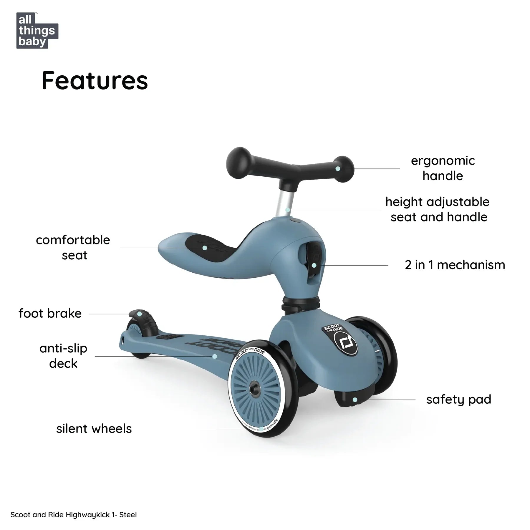Scoot and Ride Highwaykick 1 - Steel