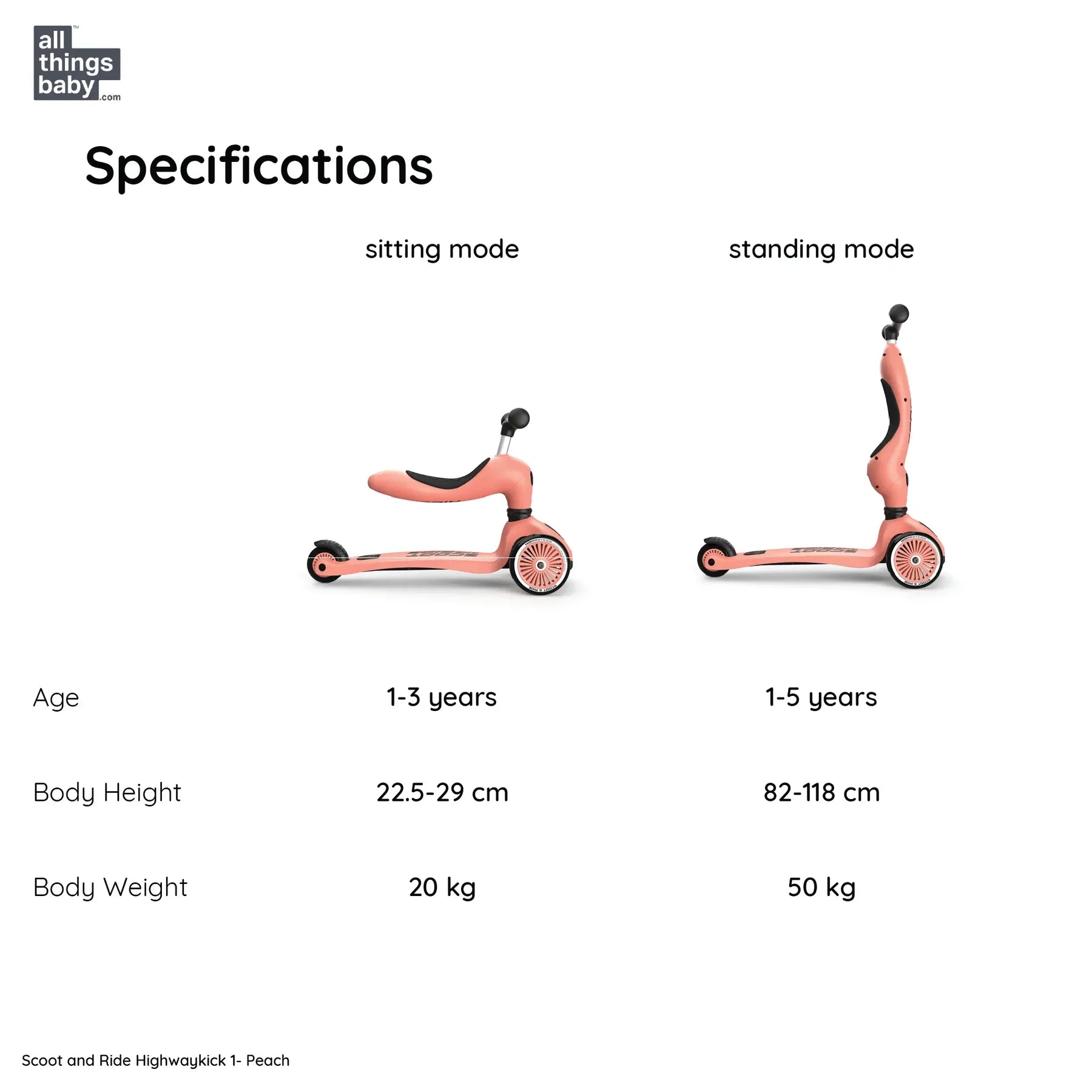 Scoot and Ride Highwaykick 1 - Peach