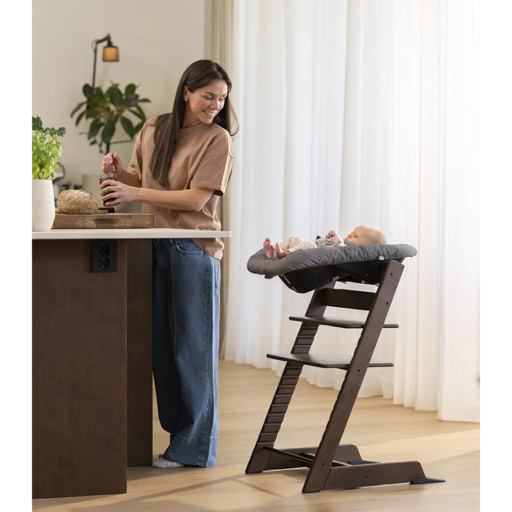 Stokke Tripp Trapp Oak Wood Highchair for Life - Adjustable Wooden Highchair for Baby, Toddlers & Adults, Ergonomic Seat with Posture Support, Timeless Scandinavian Design, Durable Solid Wood, Perfect for Mealtime, Max Weight Limit Upto 110kg Warm Brown