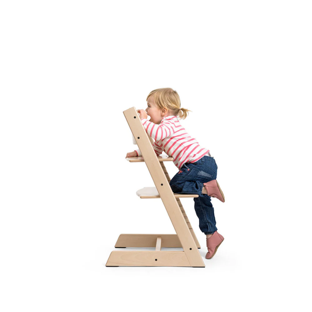 Stokke Tripp Trapp Oak Wood Highchair for Life - Adjustable Wooden Highchair for Baby, Toddlers & Adults, Ergonomic Seat with Posture Support, Timeless Scandinavian Design, Durable Solid Wood, Perfect for Mealtime, Max Weight Limit Upto 110kg Natural