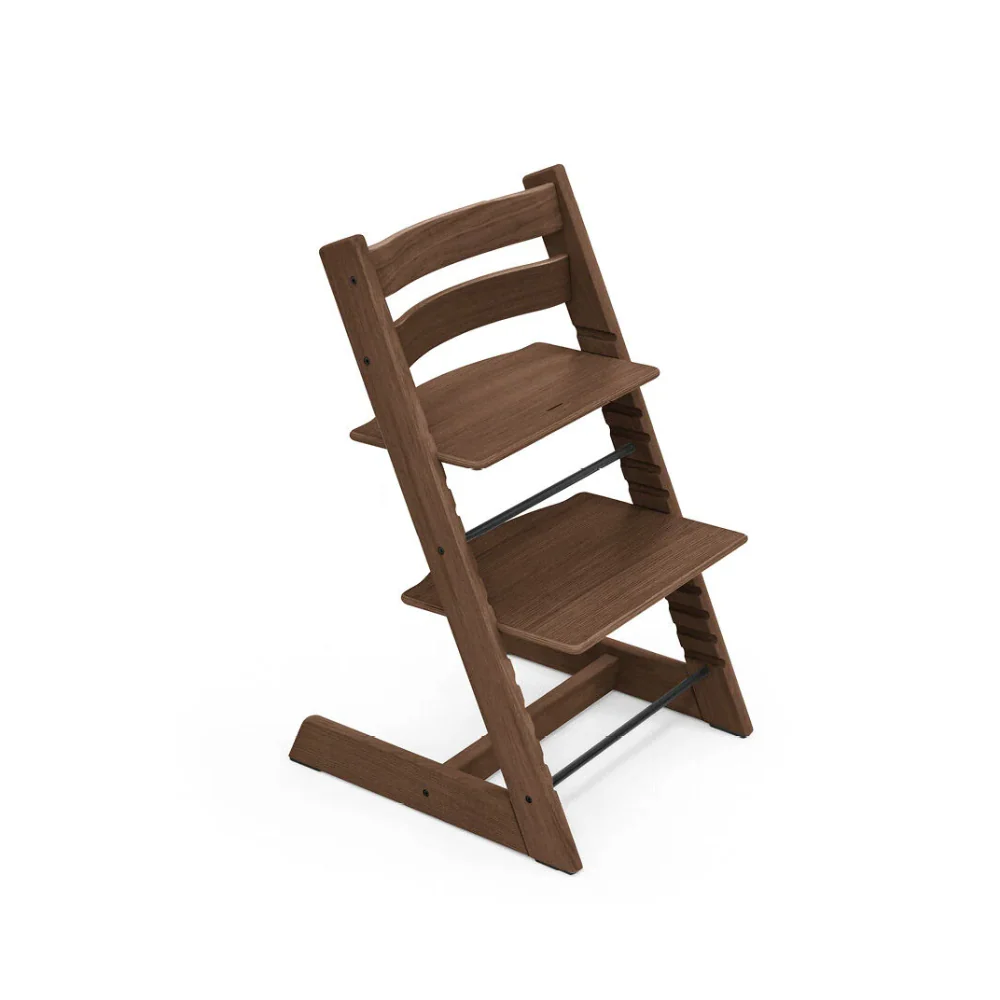 Stokke Tripp Trapp Oak Wood Highchair for Life - Adjustable Wooden Highchair for Baby, Toddlers & Adults, Ergonomic Seat with Posture Support, Timeless Scandinavian Design, Durable Solid Wood, Perfect for Mealtime, Max Weight Limit Upto 110kg Warm Brown