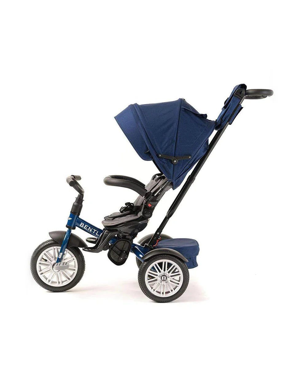 Bentley 6-in-1 Baby Stroller-Bentley Continental GT Speed Replica Wheel-Rotating Seat-With Bentley Bag-6M to 5Y-Sequin Blue